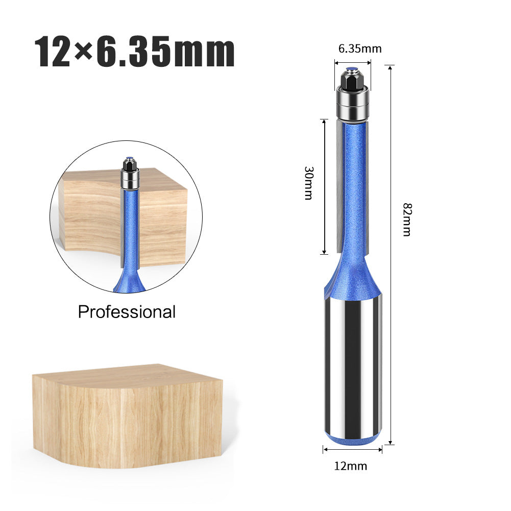 Professional grade head double bearing trimming knife 1/2 handle 12 handle trimming machine knife head woodworking side milling cutter trimming knife