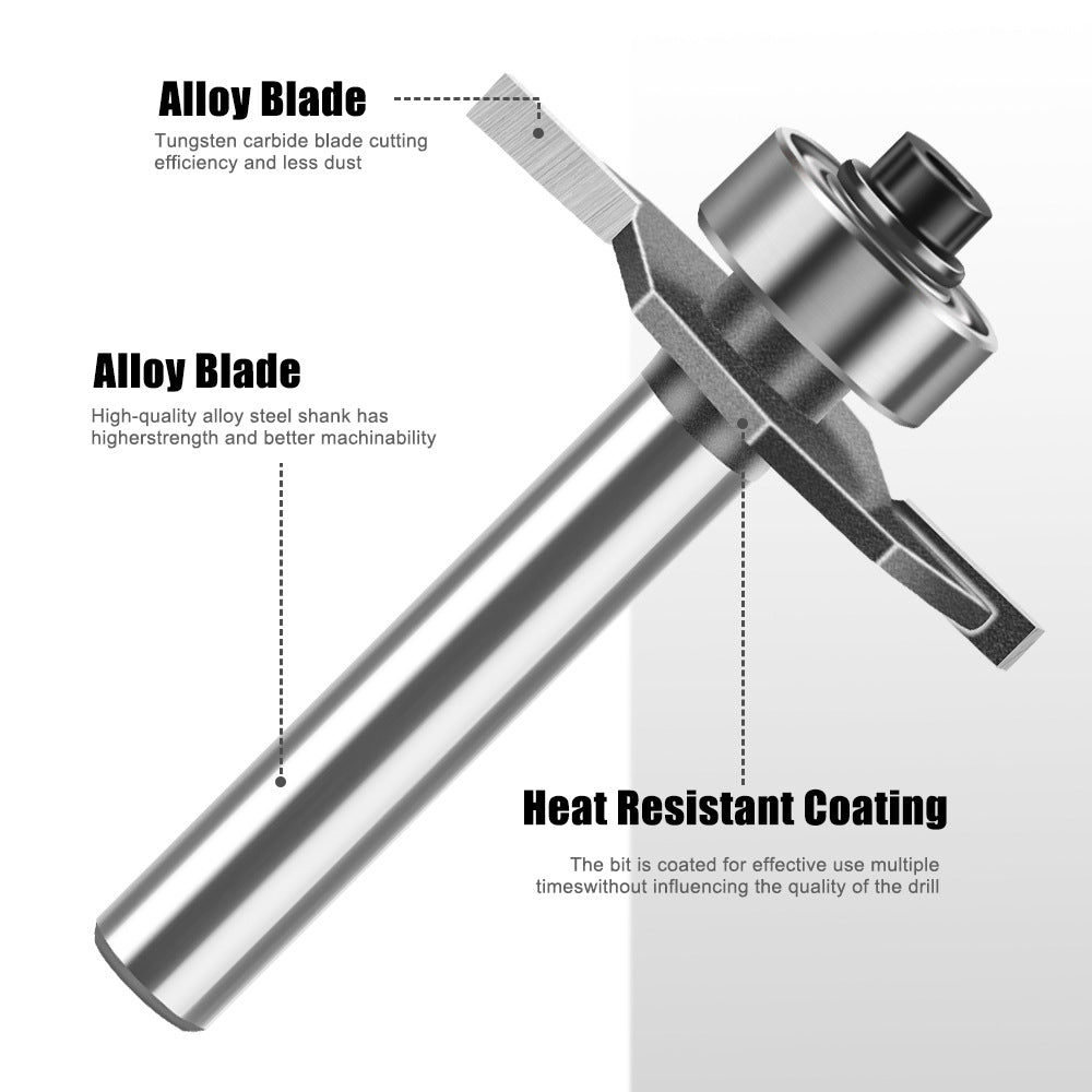 1/4 handle 1/2 handle ball T-cutter woodworking milling cutter slotting cutter slotting cutter 2-in-1 slotting begonia angle milling cutter