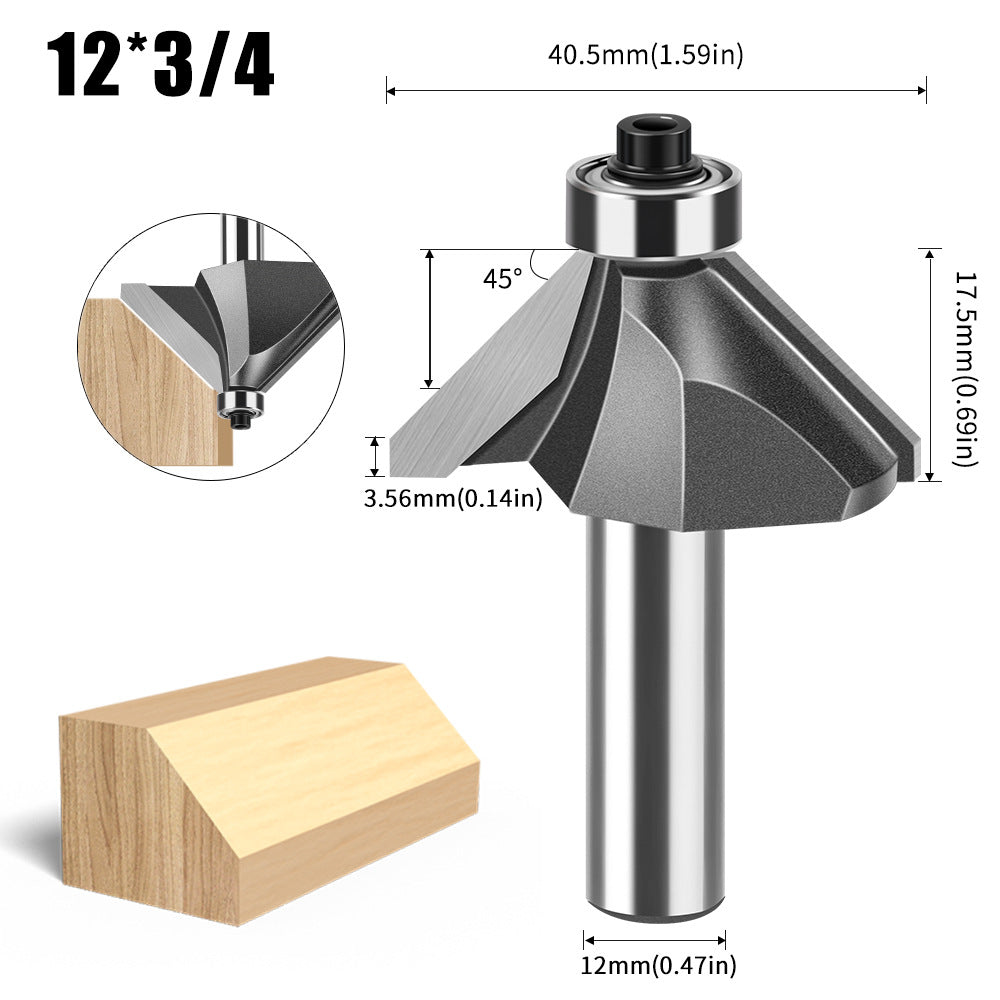 6 handle 12 handle 45 degree bevel knife woodworking milling cutter trimming machine engraving cutter head 45 degree chamfer knife bevel knife
