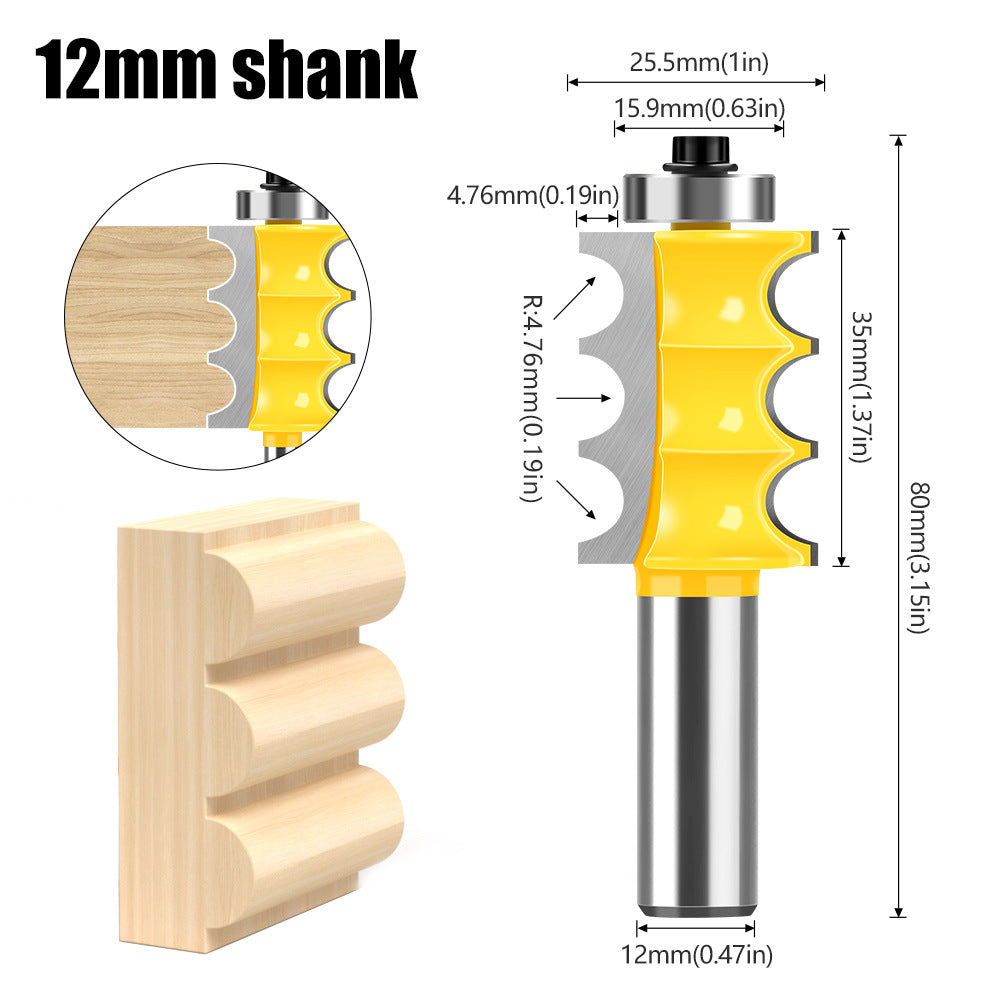 8Mm handle three bead knife three ball knife fancy line knife ball head knife cabinet line knife decorative woodworking milling cutter