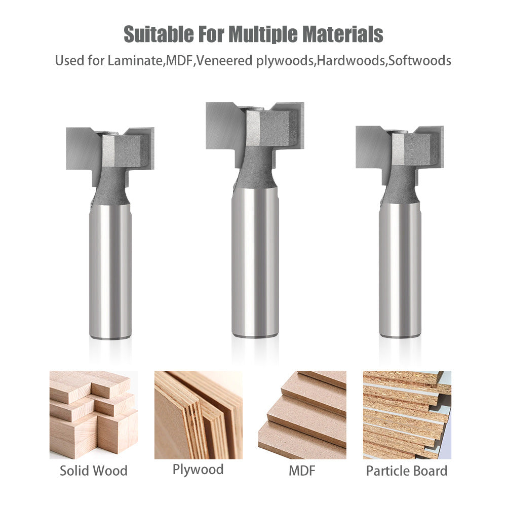 Straight edge T-type horn cutter 12 handles PET boat type hidden clasp embedded hidden handle slotted woodworking milling cutter