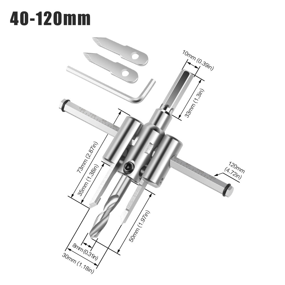 DIY adjustable aircraft type hole opener, audio reamer, woodworking plastic spotlight hole opening, integrated ceiling hole opener