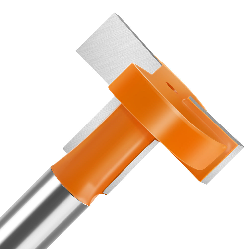 Orange straight edge T-knife, woodworking engraving milling cutter, notch cutter, four-edge slotting cutter, woodworking milling cutter
