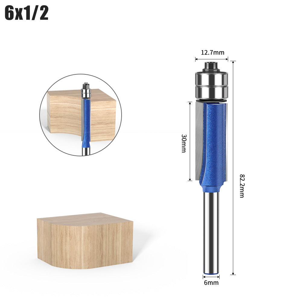 Head Double Bearing Trimming Knife Tungsten Steel Copy Woodworking Milling Knife Slotting Flat Knife Alloy Blade Head Set