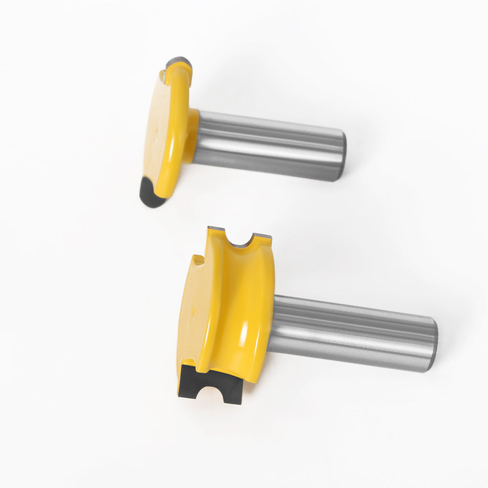 2-Piece set of 12 shank 1/2 shank arc T-shaped tenon cutter floor cutter puzzle cutter woodworking milling cutter trimming machine milling cutter