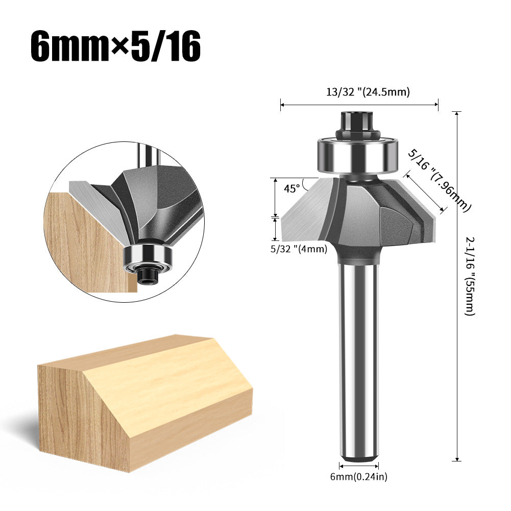 6 handle 12 handle 45 degree bevel knife woodworking milling cutter trimming machine engraving cutter head 45 degree chamfer knife bevel knife