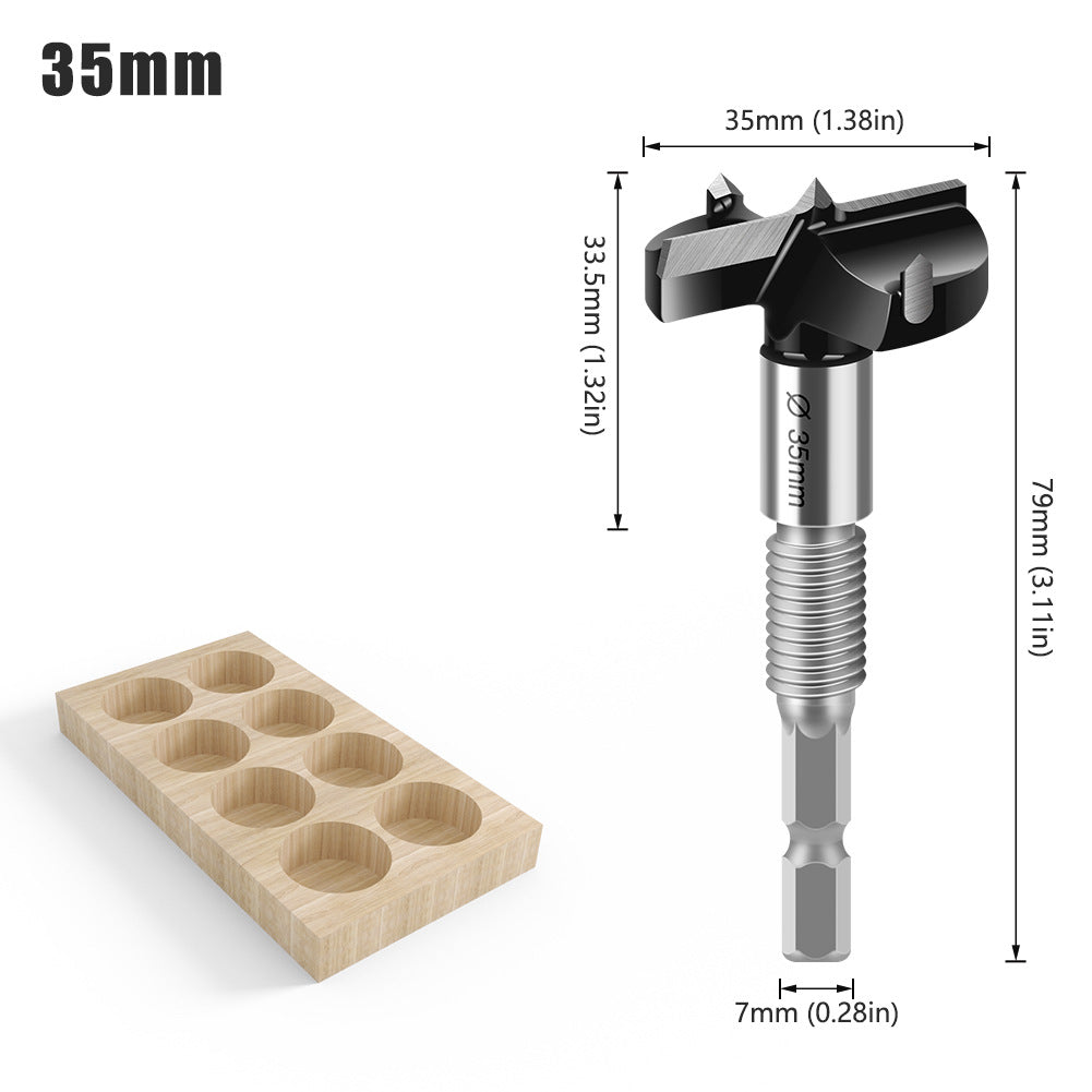 Multifunctional, woodworking hole opener, external thread flat wing drill, extended limit wooden board hand drill, reaming drill bit