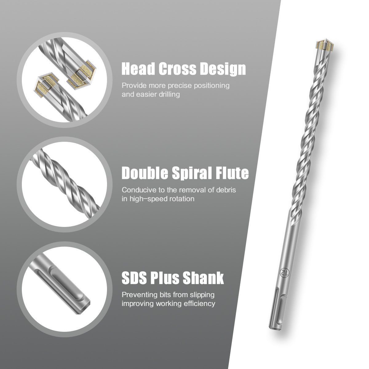Cross Drill Bit Alloy Electric Hammer Drill Concrete Through Wall Hole Impact Drill Bit, Wall Hole Drill, Electric Hammer Drill Bit