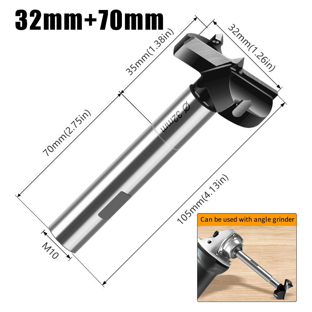 Multifunctional extended woodworking hole opener, external thread flat wing drill, extended limit wooden board hand drill, reaming drill bit