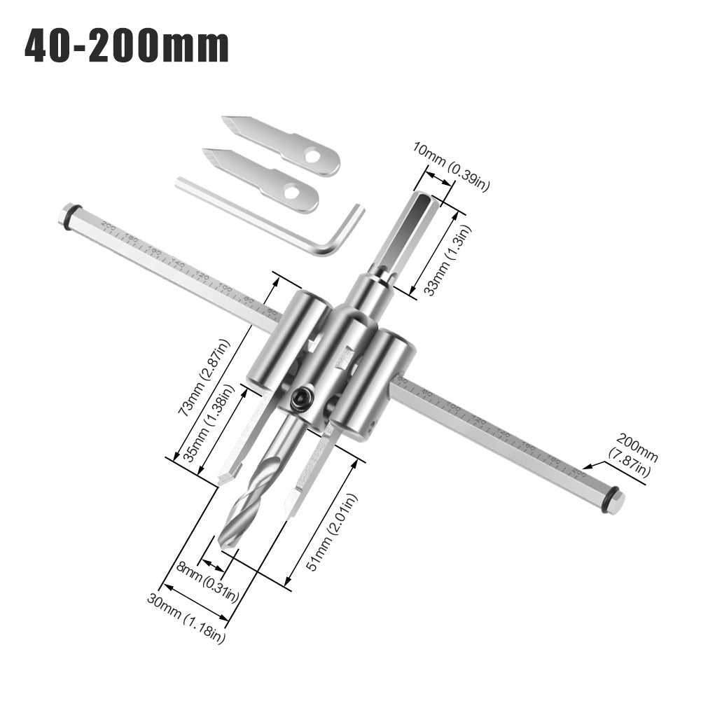 Adjustable aircraft hole opener, woodworking reamer, woodworking plastic spotlight hole opening integration, ceiling hole opener