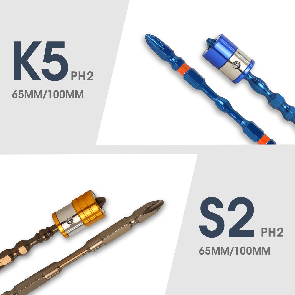 K5 anti-skid batch head screwdriver PH2 steel electric batch nozzle double-ended cross batch head electric strong magnetic electric drill batch head, cross-border