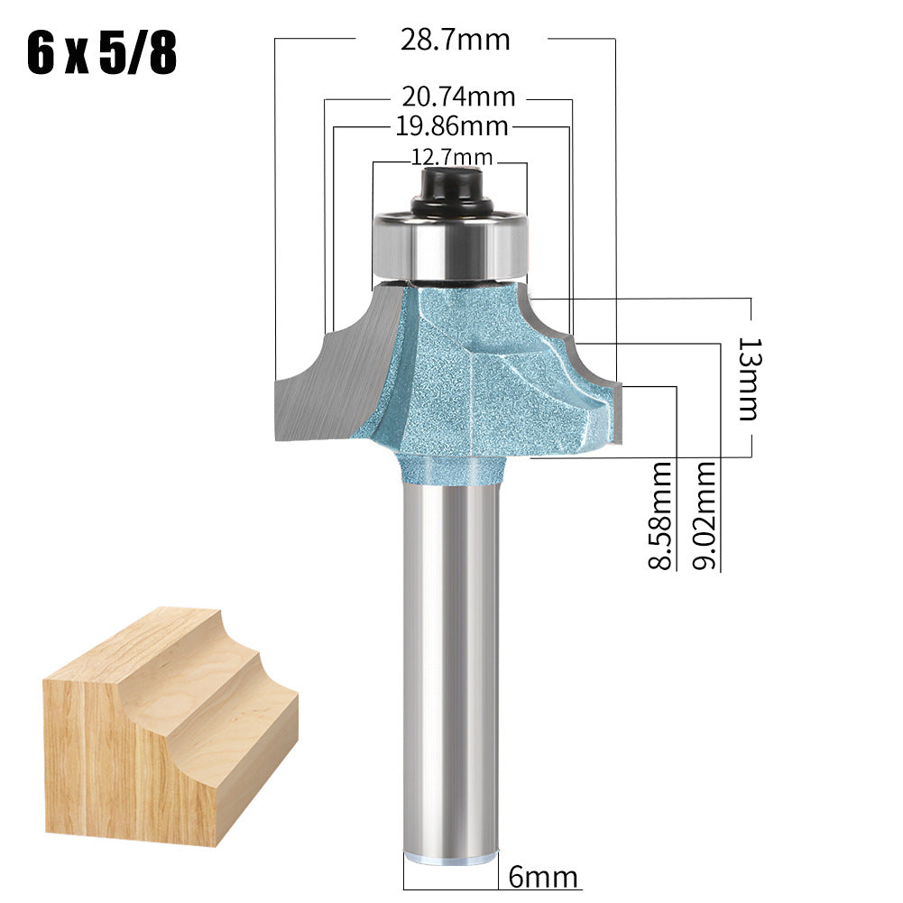 Double R line cutter woodworking milling cutter wave arc strip cutter 2-piece line cutter tungsten steel milling cutter door bucket line decorative line