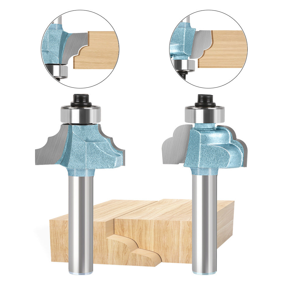 Double R line cutter woodworking milling cutter wave arc strip cutter 2-piece line cutter tungsten steel milling cutter door bucket line decorative line