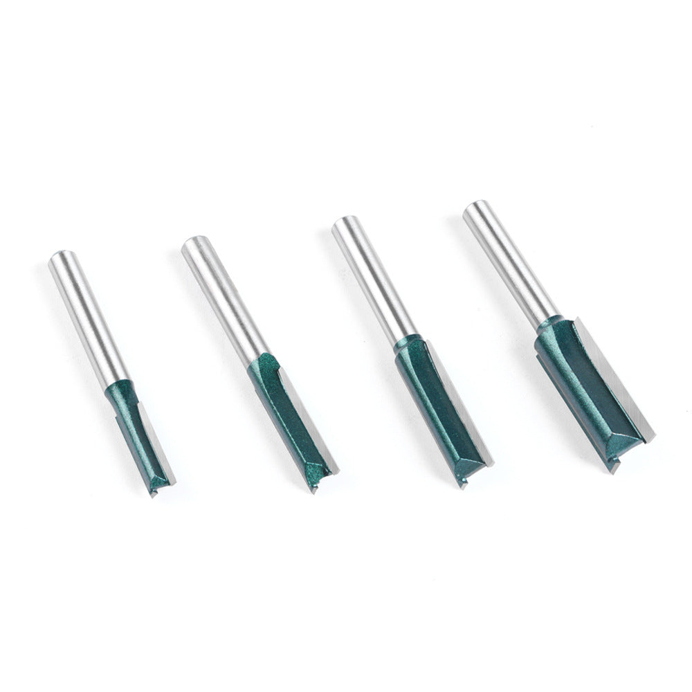 Professional grade straight knife slotting straight knife 6 handle 1/4 handle woodworking milling cutter tungsten steel alloy cutter head double edge straight knife