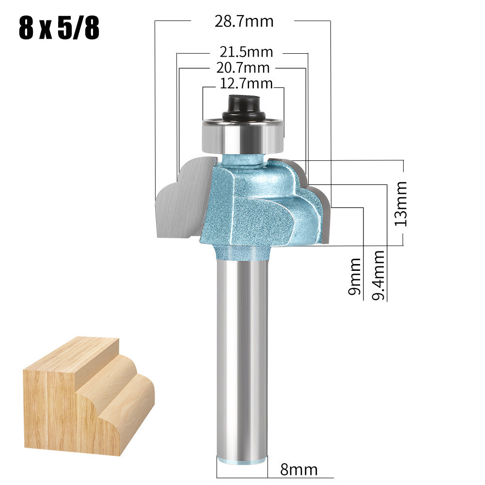 Double R line cutter woodworking milling cutter wave arc strip cutter 2-piece line cutter tungsten steel milling cutter door bucket line decorative line