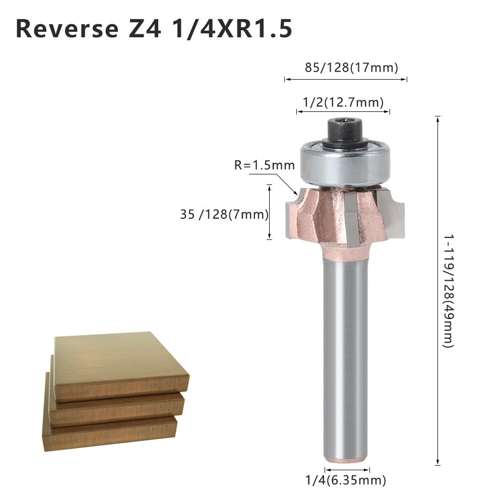 Four-blade rounded corner knife, edge banding knife, forward rotation and reverse rotation, double R line knife, woodworking decoration cabinet door edge banding strip, wall board