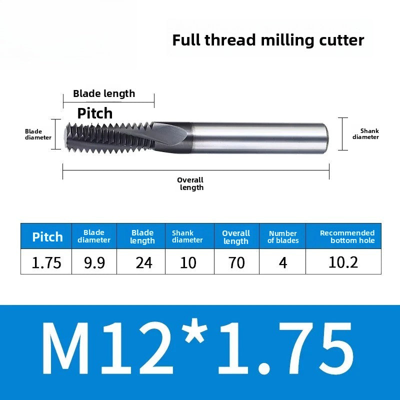 Carbide Thread Mill Single / Triple / Full Flute HRC65