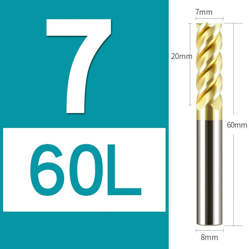 4Flutes HRC68 Carbide End Mill Alloy Tungsten Steel Milling Cutter Endmills CNC Cutting Tools for Stainless Steel Titanium steel