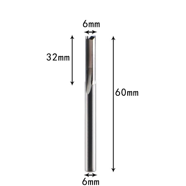 2 Flute Solid Carbide Straight End Mill CNC Router Bit for Wood, MDF, Acrylic, PVC & Plastic