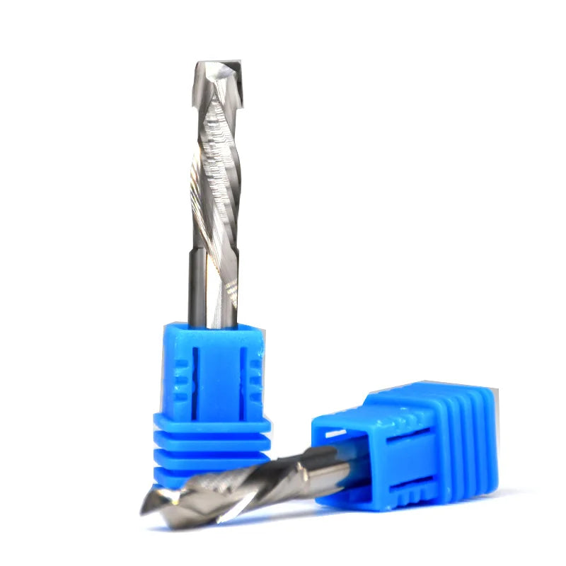Fraise pour le travail du bois, coupe haut et bas, 2 cannelures, outil de fraisage en carbure en spirale, routeur CNC, fraises à Compression pour bois