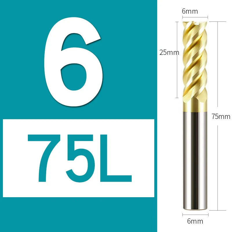 4Flutes HRC68 Carbide End Mill Alloy Tungsten Steel Milling Cutter Endmills CNC Cutting Tools for Stainless Steel Titanium steel