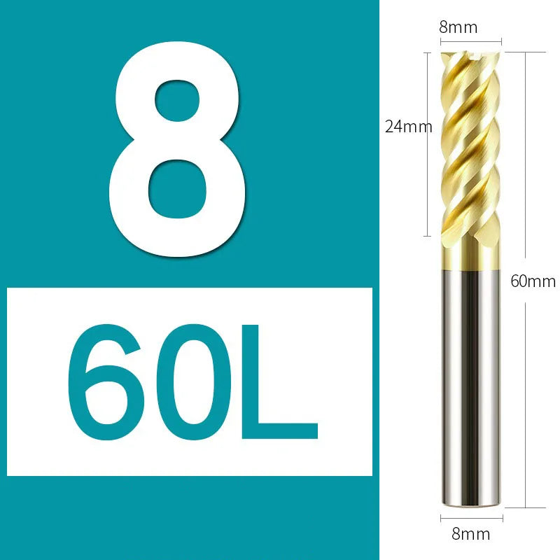 4Flutes HRC68 Carbide End Mill Alloy Tungsten Steel Milling Cutter Endmills CNC Cutting Tools for Stainless Steel Titanium steel