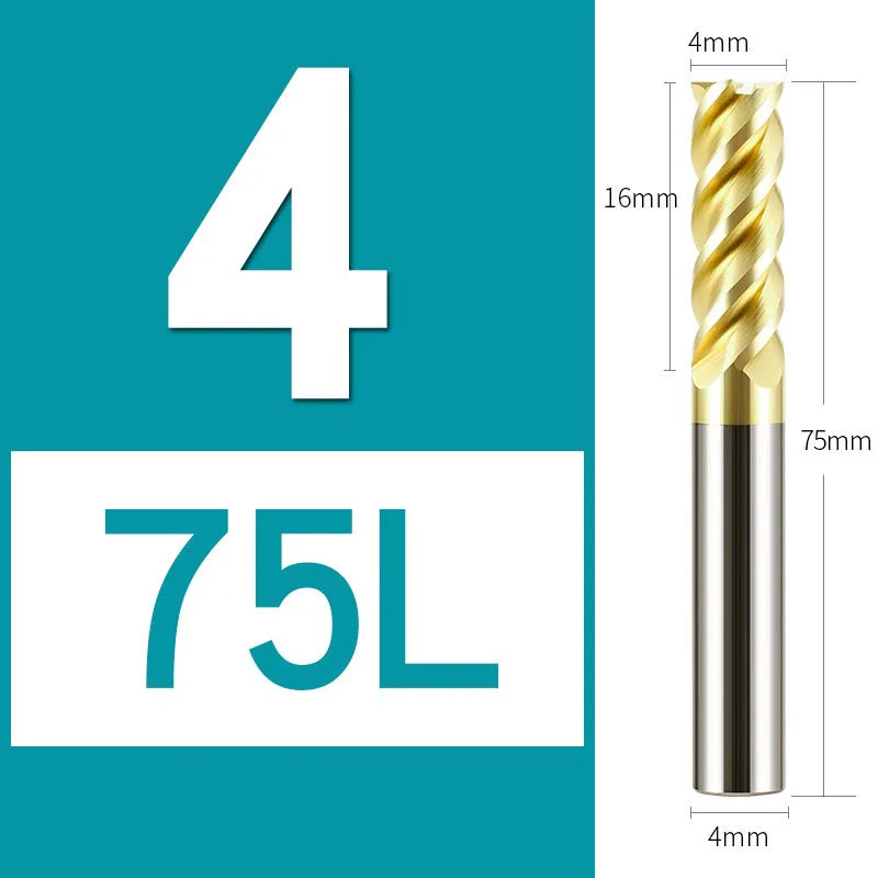 4Flutes HRC68 Carbide End Mill Alloy Tungsten Steel Milling Cutter Endmills CNC Cutting Tools for Stainless Steel Titanium steel