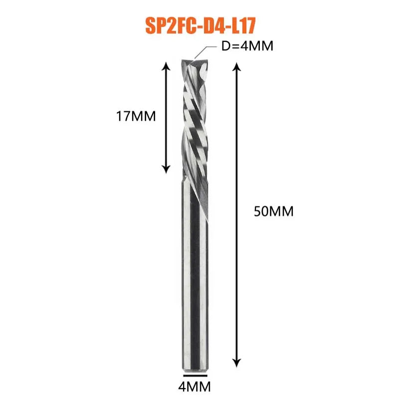 Compression milling cutter woodwork UP & DOWN Cut Two Flutes Spiral Carbide Milling Tool CNC Router Wood End Mill Cutter Bits