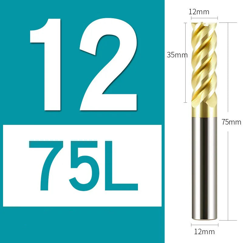 4Flutes HRC68 Carbide End Mill Alloy Tungsten Steel Milling Cutter Endmills CNC Cutting Tools for Stainless Steel Titanium steel