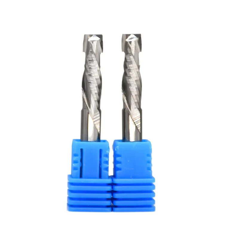 Fraise pour le travail du bois, coupe haut et bas, 2 cannelures, outil de fraisage en carbure en spirale, routeur CNC, fraises à Compression pour bois