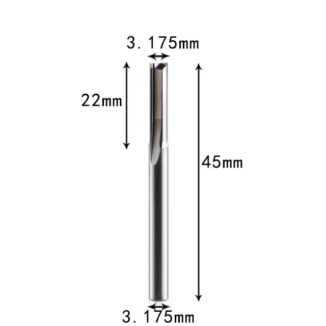 2 Flute Solid Carbide Straight End Mill CNC Router Bit for Wood, MDF, Acrylic, PVC & Plastic