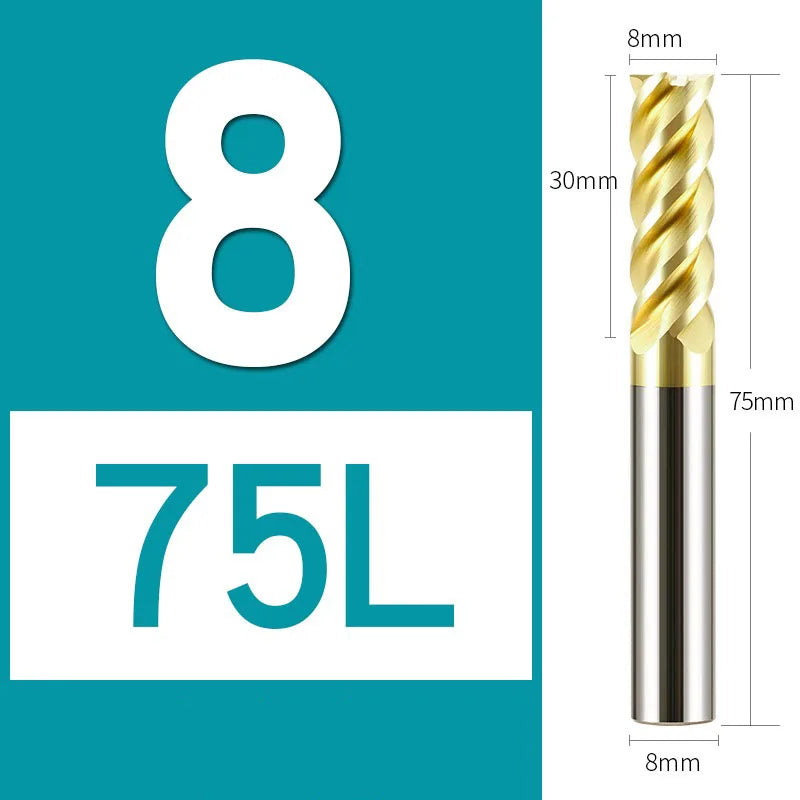 4Flutes HRC68 Carbide End Mill Alloy Tungsten Steel Milling Cutter Endmills CNC Cutting Tools for Stainless Steel Titanium steel
