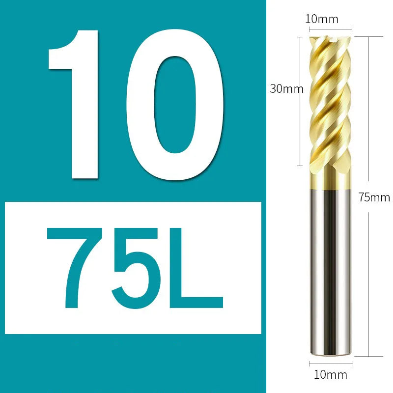 4Flutes HRC68 Carbide End Mill Alloy Tungsten Steel Milling Cutter Endmills CNC Cutting Tools for Stainless Steel Titanium steel