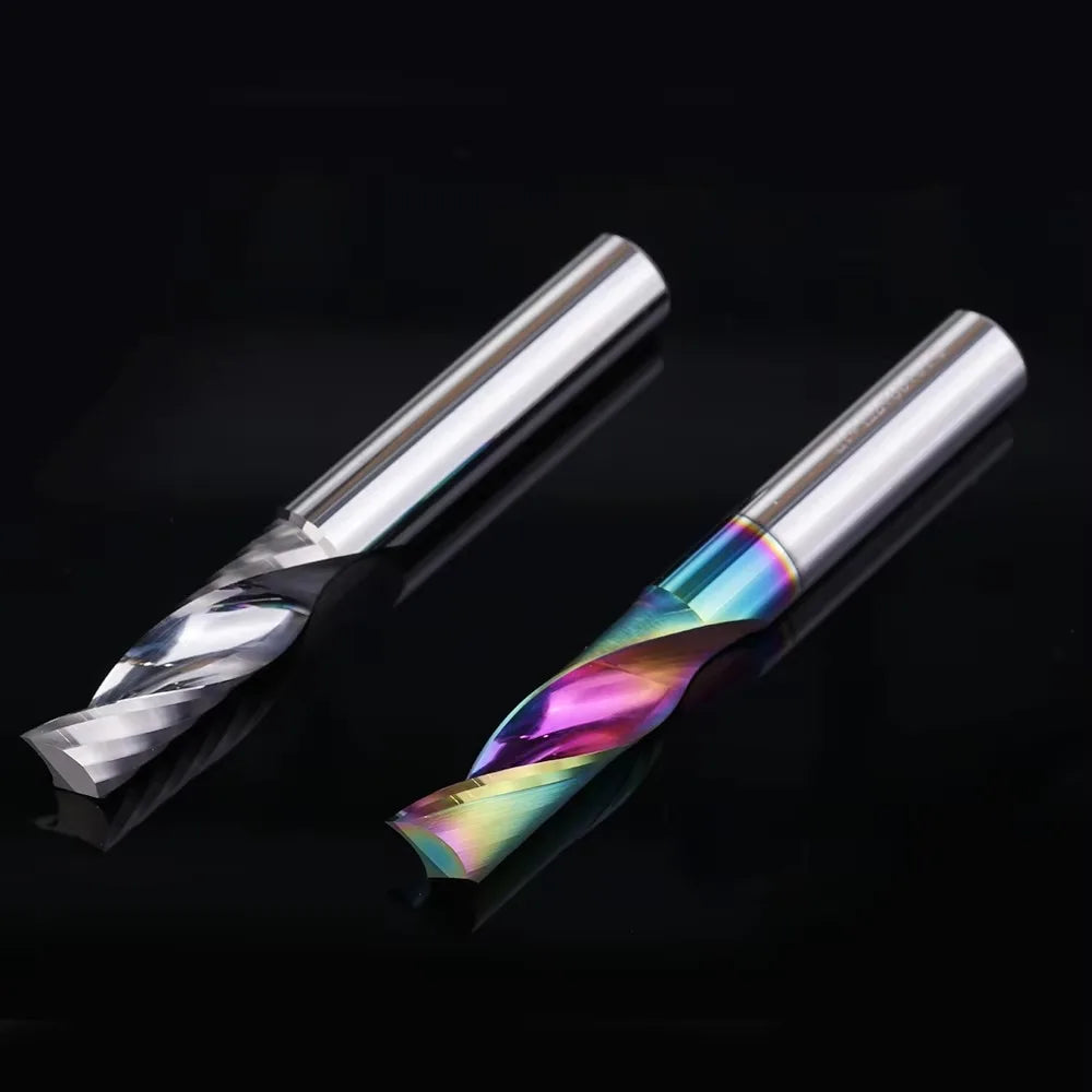 5A carbide single DLC coating flute end mill for woodworking tools aluminum cutting tool cnc milling cutter Wood milling cutter