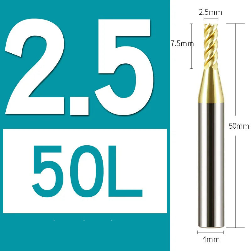 4Flutes HRC68 Carbide End Mill Alloy Tungsten Steel Milling Cutter Endmills CNC Cutting Tools for Stainless Steel Titanium steel
