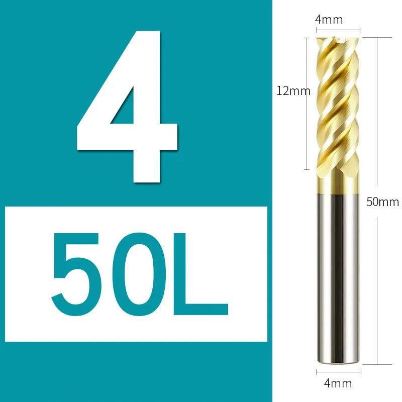 4Flutes HRC68 Carbide End Mill Alloy Tungsten Steel Milling Cutter Endmills CNC Cutting Tools for Stainless Steel Titanium steel