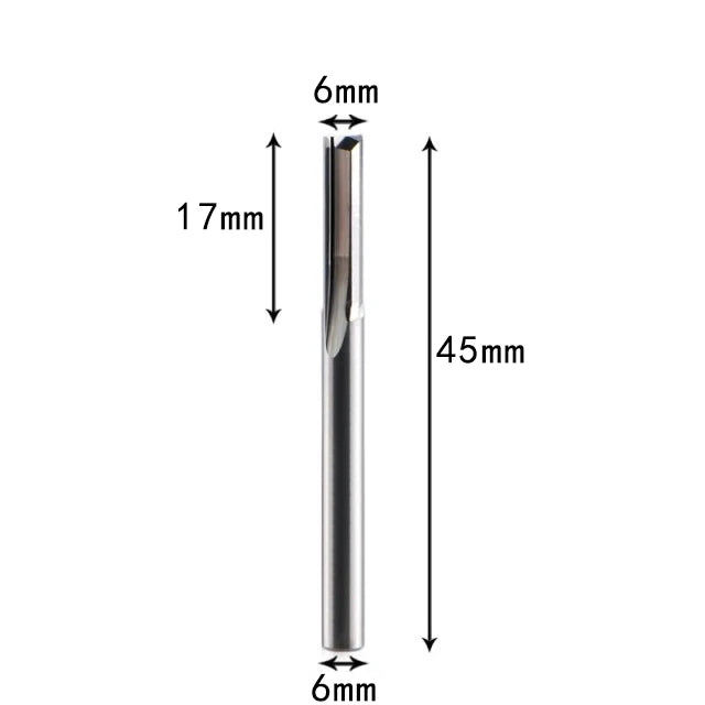 2 Flute Solid Carbide Straight End Mill CNC Router Bit for Wood, MDF, Acrylic, PVC & Plastic