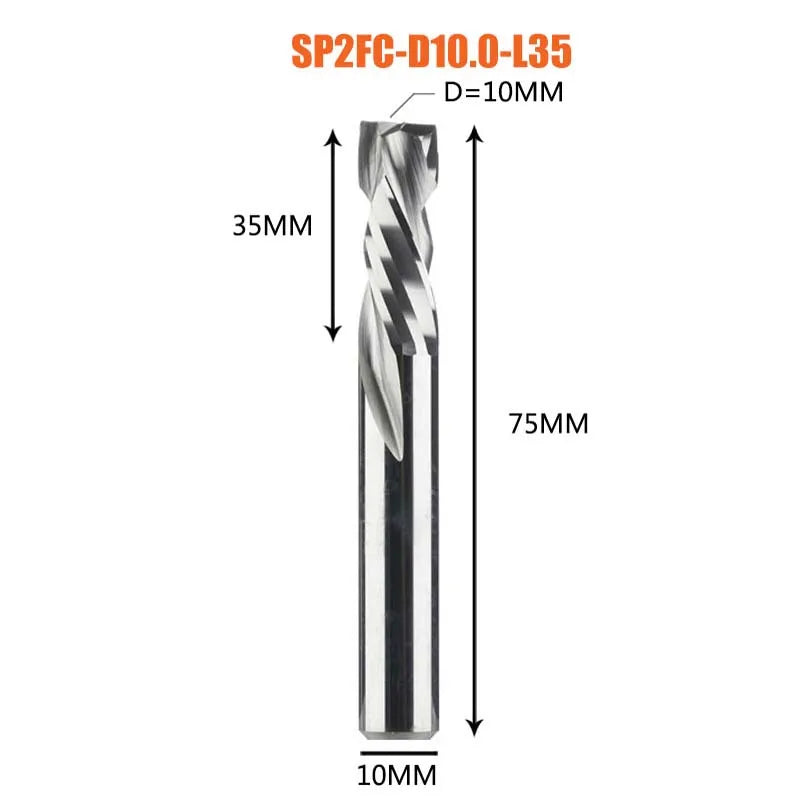 Compression milling cutter woodwork UP & DOWN Cut Two Flutes Spiral Carbide Milling Tool CNC Router Wood End Mill Cutter Bits