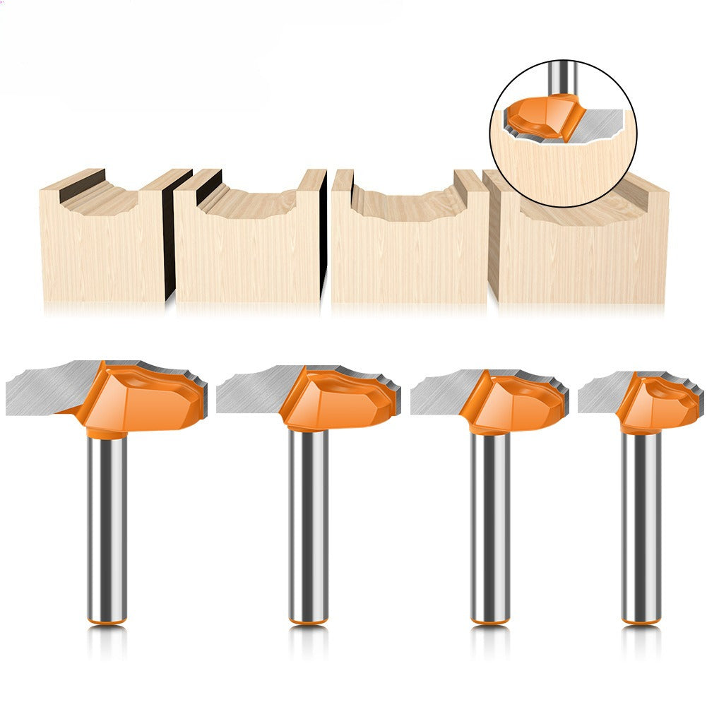 6 handle 1/4 handle Xiaodie double R wire knife cabinet door panel knife double small R flower wire knife trimmer milling cutter cabinet door knife