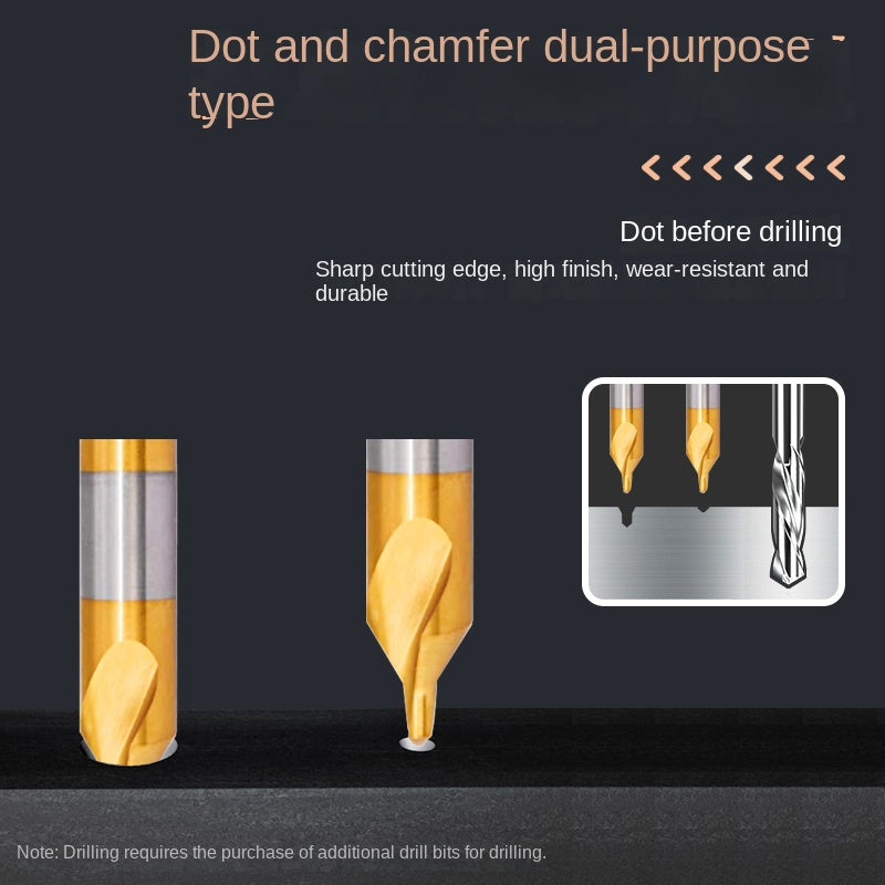 High-Quality Center Drill Bit - 60 Degree Titanium Coated Center Drill Bit, Full Grind HSS Spiral Coated Centering Drill A1-A6