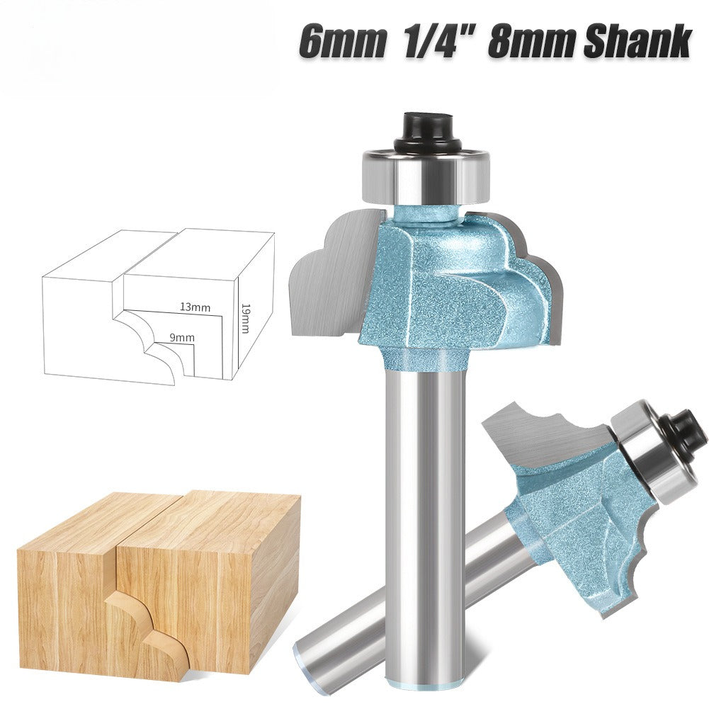 Double R line cutter woodworking milling cutter wave arc strip cutter 2-piece line cutter tungsten steel milling cutter door bucket line decorative line