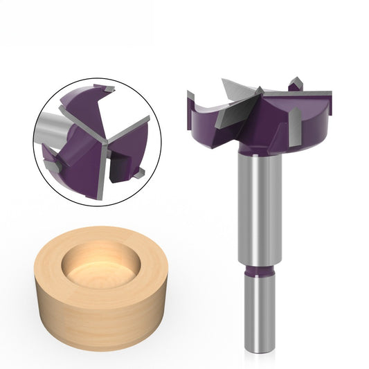 Three-blade woodworking hole opener drill bit Three-blade 35 45mm perforated hinge Special wooden board opening Round