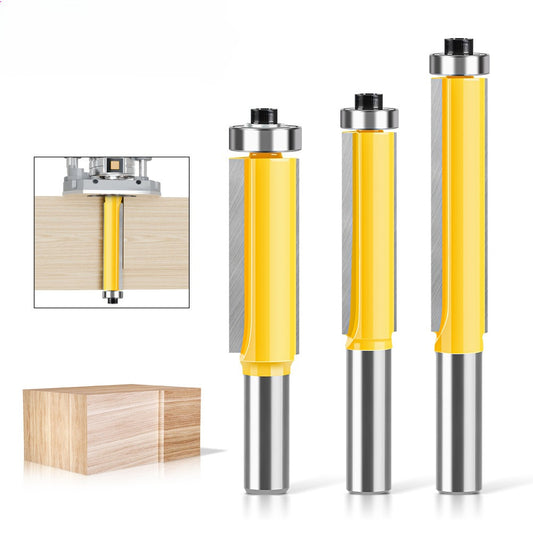 12 handle extended trimming knife with bearing trimming knife double edge straight knife woodworking milling cutter tool trimming machine head