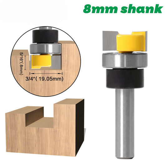 8Mm shank copy trimming shank with bearing straight knife slotting knife trimming knife trimming machine head Russia