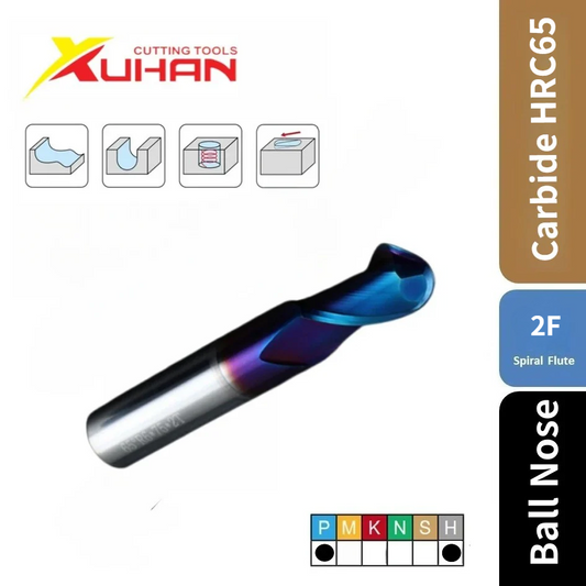 2 Flute BALL NOSE Carbide End Mill AlTiSiN HRC 65