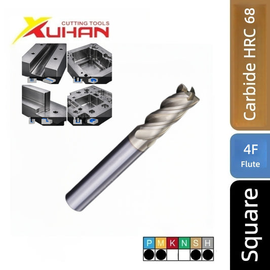 4 Flute Square End Carbide End Mill TiSiN HRC 68