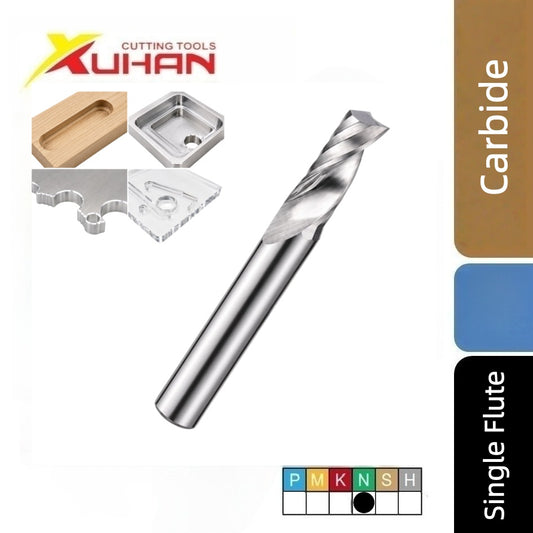 Single Flute Solid Carbide End Mill for Aluminum, Copper, Plastic & Wood CNC Milling Cutter