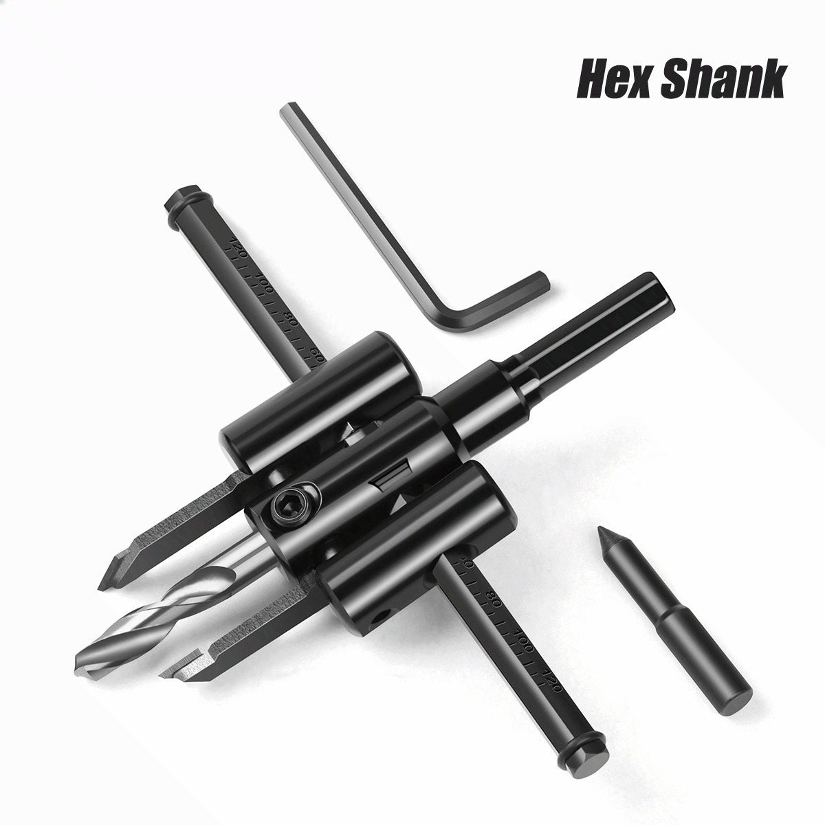 Adjustable aircraft hole opener, woodworking reamer, woodworking plastic spotlight hole opening integration, ceiling hole opener