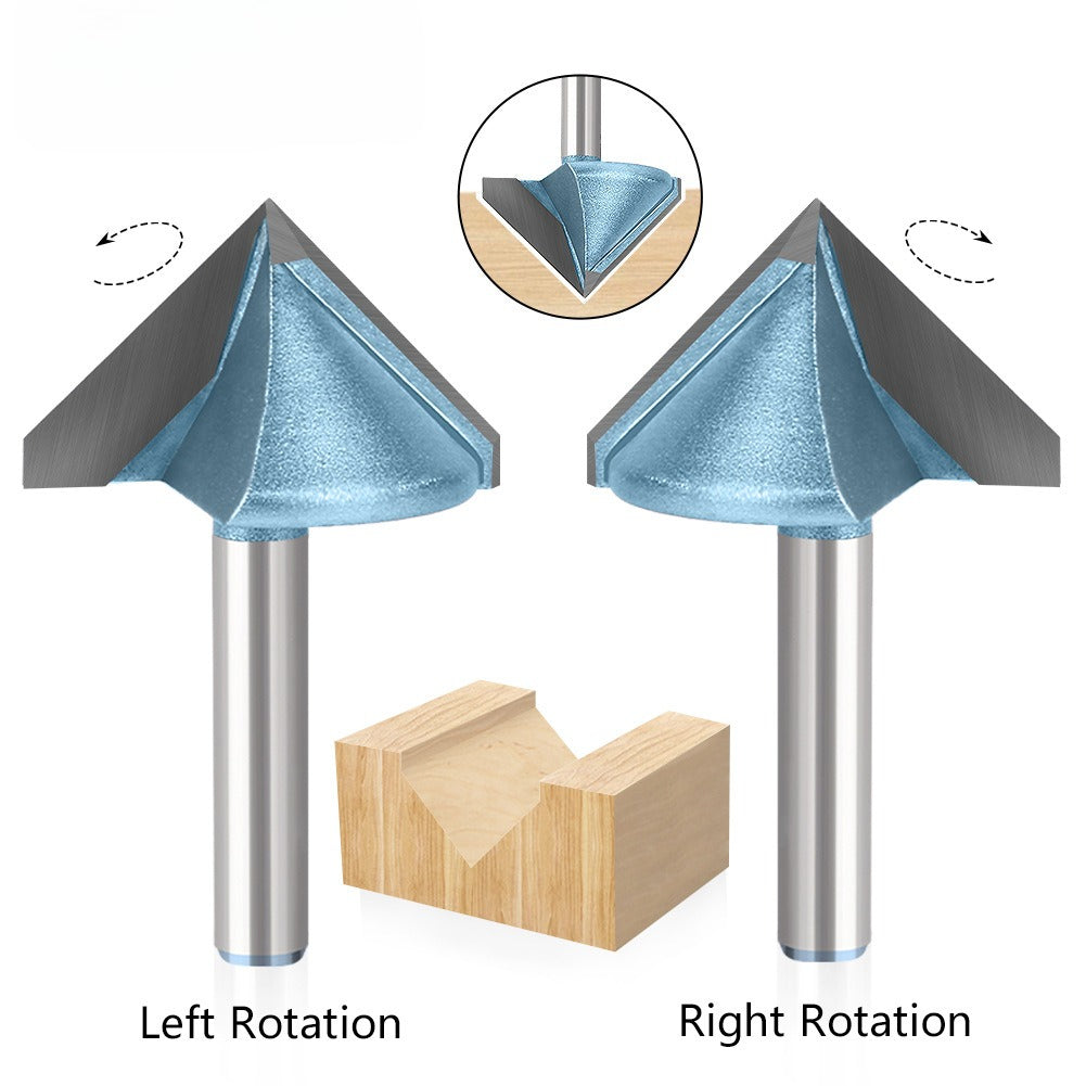 90 ° V knife forward rotation and reverse corner knife 3D computer engraving knife 45 degree trimming knife woodworking milling cutter acrylic