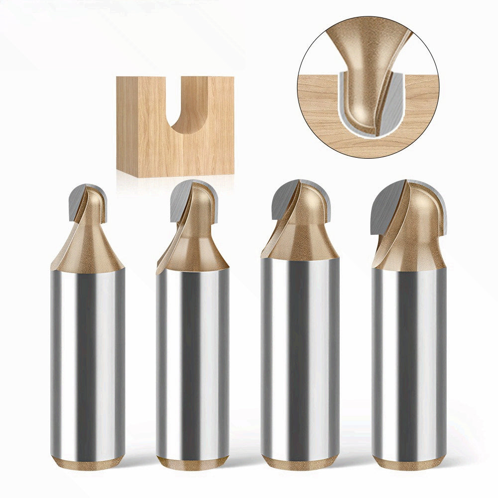 Professional grade round bottom cutter woodworking milling cutter slotting cutter 1/2 handle arc trimming machine engraving machine electric milling gong cutter head